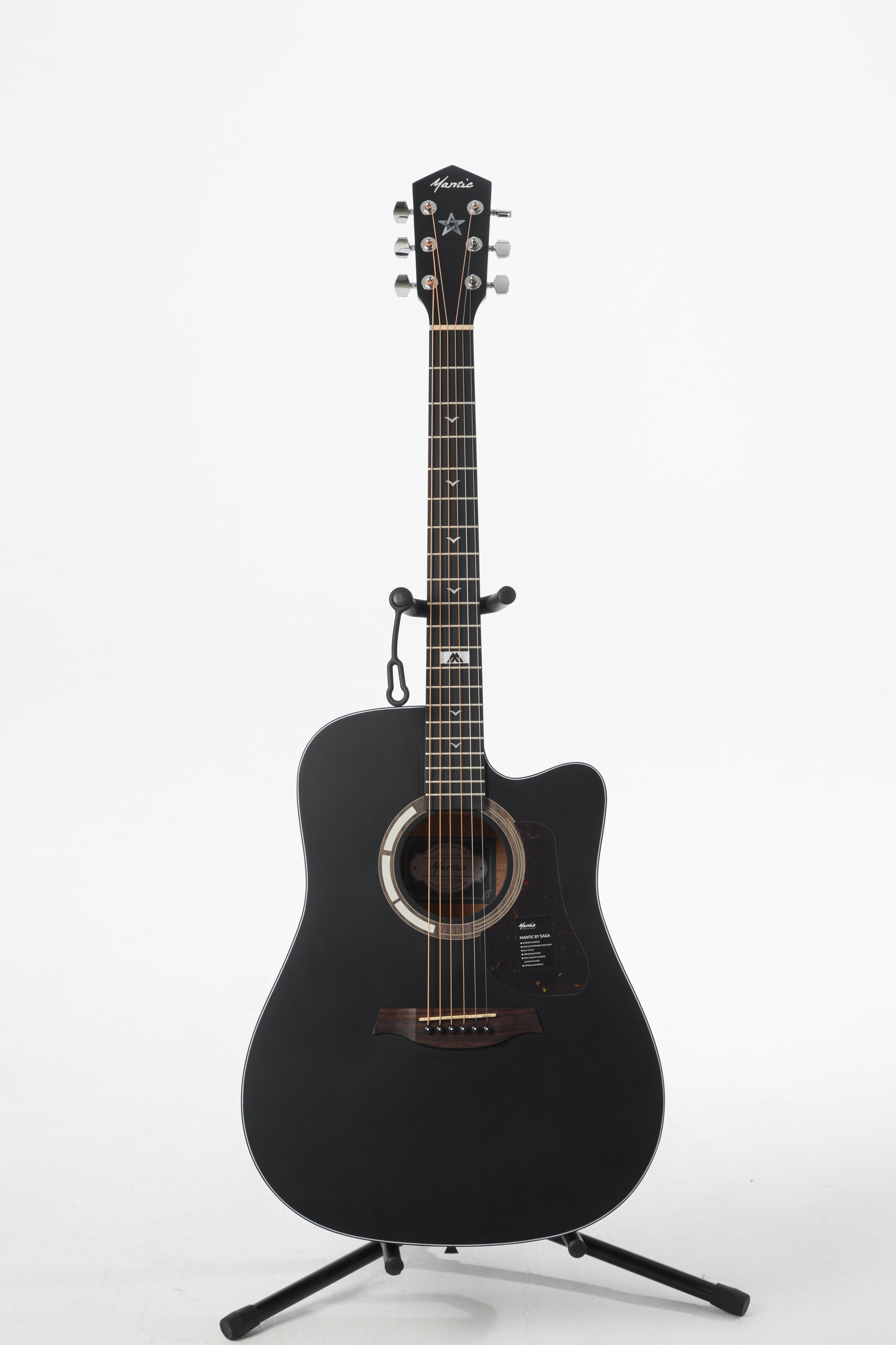 Mantic GT-1DC BK Акустическая гитара. Тип корпуса: Dreadnout с вырезом